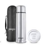 Go24 pexpo Stainless Steel Water Bottle Flamingo Silver 1000ml
