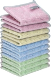 PILONG Multicolor Microfiber Cotton Wire Dish-Washing Rag [Pack of 4], Wire Dishcloth, Multipurpose Wire Dish-Washing Rags for Wet and Dry, Scrubs & Cleans for Dishes, Sinks, Counters, Stove Tops