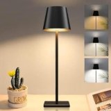 Radhav Mart Modern LED Table Lamp Rechargeable, Dimmable, Touch Control, Portable Desk Lamp for Home, Office, and Bedroom Black Metal Finish | 1 PCS