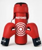 Protoner Kids Punching Bag Set with Gloves, and Head Gear, Complete Boxing Training Kit for Children (Red)