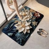 SKVM Water Absorbent mat for Bathroom Kitchen Floor Door Entrance Anti Slip Floor Foot Anti Skid Bathroom Shower mat (Design 14)