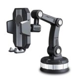PHOVEUS Car Phone Holder Mount for Dashboard, Windshield & Car Window – 360° Adjustable Long Arm Mobile Holder with Strong Suction Base, One-Touch Lock Clamp for Smartphones