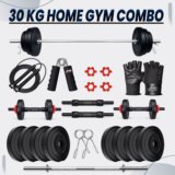 JMB 30 kg 30KG Gym Set with Straight Rod, Dumbbell Rods & Accessories Home Gym Combo