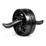 Amazon Basics Ab Roller with Non-Slip Handles | Wheel Exercise Equipment for Core Strengthening | Compact & Portable | for Men and Women | Black | 34 x 45.6 x 16.3 cm