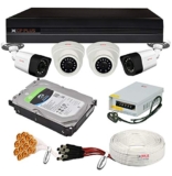 CP Plus Wired 1080P HD Camera Combo Set with 4Ch DVR, 2 Dome 2 Bullet Cameras, 1TB HDD, Power Supply, 90 Mtr Cable, Audio Mic and Connectors
