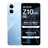 iQOO Z10 Lite 5G (Titanium Blue 2026, 4GB RAM, 64GB Storage) | Dimensity 6300 5G Processor | 50MP Sony AI Camera | 6000 mAh Battery | IP64 Rated & Military Grade Shock-Resistance*