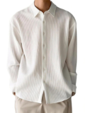 METRONAUT Men Striped Casual White Shirt