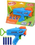 Nerf Elite Junior Racer Easy Play Dart Blaster,4 Elite Darts, Outdoor Toys For Age 6+ Guns & Darts(Multicolor)