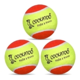Cockatoo Rubber Cricket Tennis Ball, Construction of Tennis Ball for Cricket for Optimal Performance,Suitable for All Skill Levels. (120 Gr Per Ball -Pack of 3-Yellow Orange)