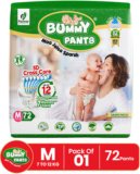 BUMMY PANTS Baby Diaper Pants with 3x Fast Absorption | 12-Hr Dryness | Anti-Rash Protection Pant Diapers – M(72 Pieces)