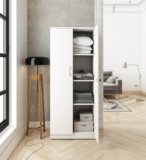 A GLOBIA Creations Zen 2-Door Wardrobe | Frosty White | Engineered Wood | Matte Finish | 3 Shelves | Stylish & Durable | Knock Down | 3-Year Warranty