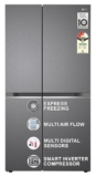 LG 655 L, 3 Star, Frost-Free Smart Inverter Double Door Side-By-Side Refrigerator (GL-B257HDSY, Dazzle Steel, Smart Diagnosis, Express Freeze | Multi Air-Flow)