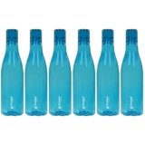 PEARLPET Throttle BPA-free Plastic Water Bottle Set of 6 Pcs, Each 1000ml, Blue