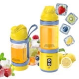 Amazon Basics Portable Blender for Juices, Smoothies and Shakes | 700 ml Convertible Jar | Dual Mode | LED Lights | Waterproof | 3×1600 mAh Batteries | 1 year Warranty