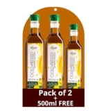 Rav Organics Certified Organic Cold Pressed Mustard Oil – 1 Litre Each (Pack of 2) | Total 2 Litres + 500 ml Free | Pure Cooking Oil Rich in MUFA & PUFA – Omega 3| Sarson Oil for Traditional Indian Flavor for Tadka & Pickle, Kachi Ghani, No Argemone oil | Clean Lable Food – Full of Nutrients