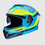 STUDDS Trooper DV D1 ISI Certified Matt Finish Flip-up Full Face Helmet for Men and Women Matt Blue N5 L