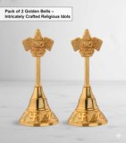spidro Kuber Bell Aluminium Pooja Bell(Gold, Pack of 2)