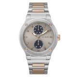 GUESS Jet Analog Watch for man with Grey Round Dial & Multicolor Stainless Steel Bracelet Band Water Resistant Men’s Wrist Watches – GW0795G2