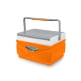 Pinnacle Prudence Chiller Ice Box 11L | Fits 16 Cans | Hold Ice Up to 48 Hours | ColdCore+ Insulation | Portable Insulated Cooler Box for Car Travel, Camping, Picnic, Fishing & Sports (Tangerine)