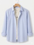METRONAUT Men Striped Casual Light Blue Shirt