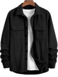 DIMMY Men Solid Casual Black Shirt