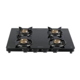 Havells GEOSLIM JUMBO stove |4 Heavy Duty Forged Brass Burner|6 mm Toughened Glass|Premium Valves|Removable Drip Tray|Soft Touch Knobs|5 year Warranty on Burners, Glass & Valves by Havells (Black)