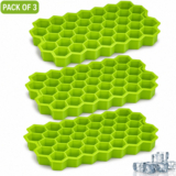 Triffy Multicolor Silicone Ice Cube Tray(Pack of3)