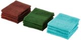 Amazon Brand – Solimo Cotton 12 Piece Face Towel Set, 380 GSM (Baltic Blue, Mint Green, Brick Red)
