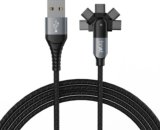 boAt 2-in-1 Cable 3 A 1.5 m Micro-Axis(Compatible with Mobile, Laptop, Tablet, Black, Grey, USB Type A To USB Type C)