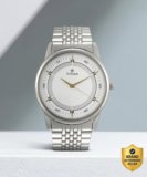 Titan NP1773SM01 Titan Quartz White Dial Silver Metal Strap Analog Watch  – For Men