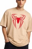 Snazzory Superhero Couple Round Neck Black, Red T-Shirt