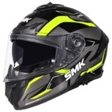 SMK Typhoon Azonix ISI, DOT & ECE 06 Certified Helmet with Antifog Pinlock 30 & Dual Visor Black & Grey Yellow – XXL