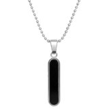 Okos Silver Bar Pendant | Minimalist Rectangular Pendant with Silver Finish Chain Classic Trendy Design for Men & Women and Boys & Girls PD1000922RHD