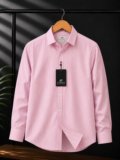 Lyphy Men Striped Casual Pink Shirt