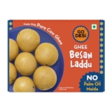 GO DESi Ghee Besan Laddu – 180/150 grams | Made with Pure Cow Ghee | No Palm Oil or Maida | Sweets |