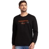Spykar Men’s Cotton Round Neck Sweatshirt (MSS02BBLW156BlackS_Black_Small)