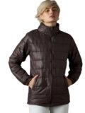 SASSAFRAS Women Brown High Neck Horizontal Quilt Puffer Jacket S
