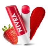 NIVEA Strawberry Shine Lip Balm 4.8gm | With Vit C, E & Shea Butter| Red Tint