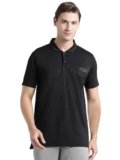 Wildcraft Men Stripe Jacquard Polo T-Shirt-Black