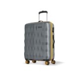 Aristocrat Comet Medium Polycarbonate Hard Case 8-Wheel Trolley Bag, Grey