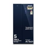Godrej 600L 3Star 5 Years Comprehensive Warranty Smart Convertible Zones | Toughened Glass Door | Side by Side Refrigerator (2025 Model, RS EONVELVET 646C RIT SM BL, Storm Blue)