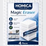 Pack of 4 Homica Magic Eraser Cleaning Sponge | Chemical-Free Multi-Purpose Cleaning Sponge | Just Add Water | Removes Marks, Stains | for Kitchen, Bathroom, Walls, Shoes & Appliances
