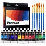 Ohuhu Acrylic Colour Set, 24 Pack of 12mL/0.42oz Acrylic Paint Tubes