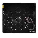 Ant Esports Hexa Mouse Pad 260X210X3mm Anti-fray Stitching, Waterproof Surface & Non-Slip Rubber Base Stitched Edges Gaming Mouse Mat for Laptop, Compatible with Laser and Optical Mice – Black Hexagon