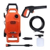 Black + Decker Bepw1800T 1700W 1810 Psi 125 Bar Pressure Washer for Car, Bike, Home & Garden Cleaning Use with Multiple Accessories Included, 1 Year Warranty, Orange & Black
