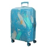 Kamiliant by American Tourister ATHER|Printed Check-in Trolley Bag Large Size (79 cms) for Travel| Hard Case Polypropylene (PP) Suitcase|360° 8-Wheel Spinner Luggage Trolley|Combination Lock|Sea Blue