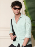 U TURN Men Checkered Casual Green Shirt