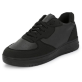 Leatherkraft Men Round-Toe Lace-Up Sneakers Black