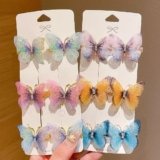 6pcs Colorful 3d Butterfly Hair Clips for Girls – Non-Slip Pastel Hair Barrettes for Kids & Toddlers