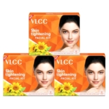 VLCC Skin Tightening Facial Kit – 25g X 3 (75g) (Pack of 3) | Skin Elasticity Facial | Helps Remove Toxins and Reduces Blemishes | With Berberry, Wheatgerm, Carrot Extract, and Geranium